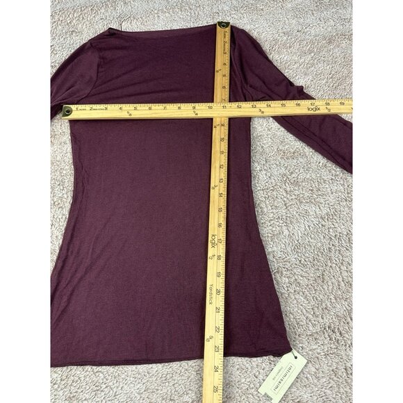 Intimissimi Ultralight with Cashmere Boat Neck Top Dark Burgundy Size S NWT - Picture 7 of 12